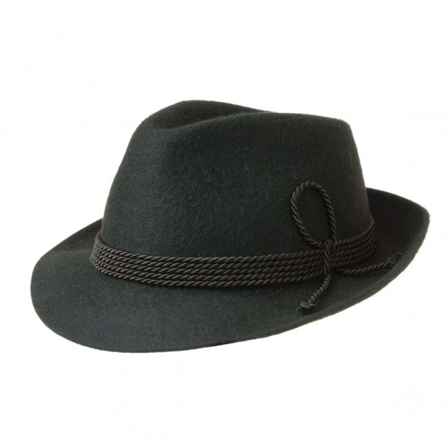 Classic Men Genuine Leather Trilby Hat Fedora Cap Wide Brim Vintage