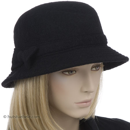 Hat Wool Brim with Bow Ladies selling