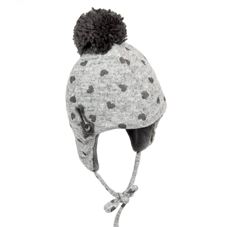 Cappellino Bimba Sterntaler Inka Con Pompon - Maglia Lavorata, Fodera In Pelliccia, Con Lacci