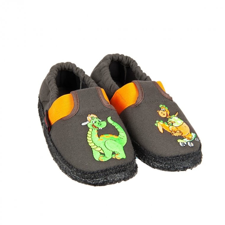 GIESSWEIN pantofole in cottone motivo drago per bimbi