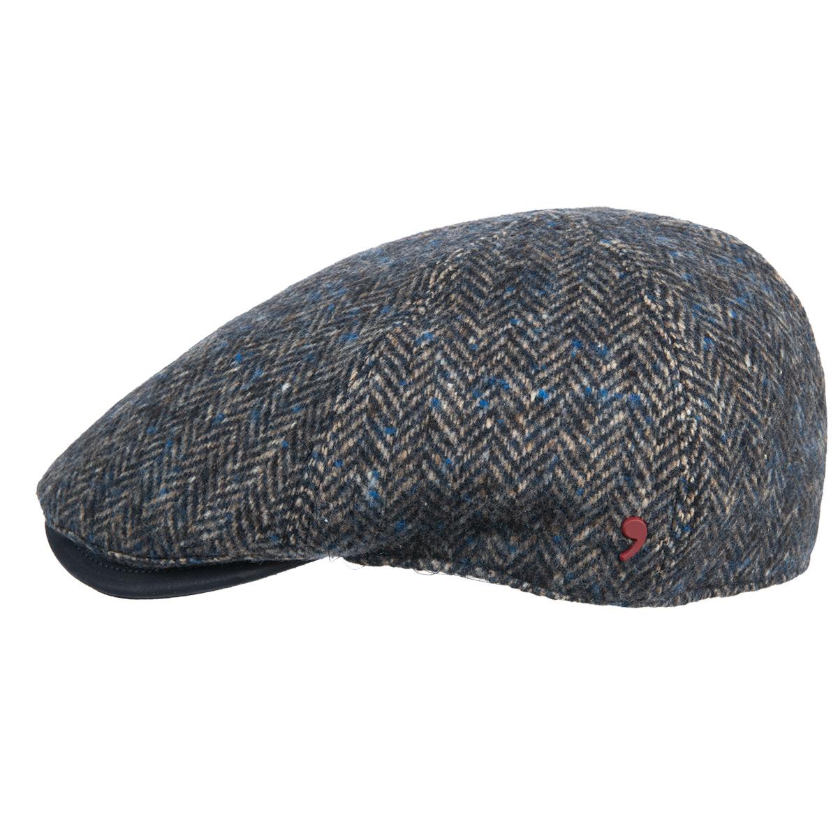 ALFONSO D'ESTE | 6teilige Flatcap aus Schurwolle mit Lederschirm