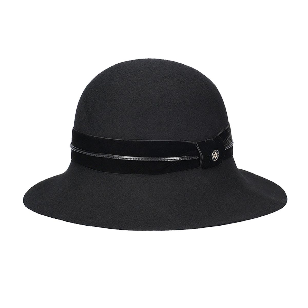 FASHION | Damen Glockenhut Cloche mit Samtverzierung