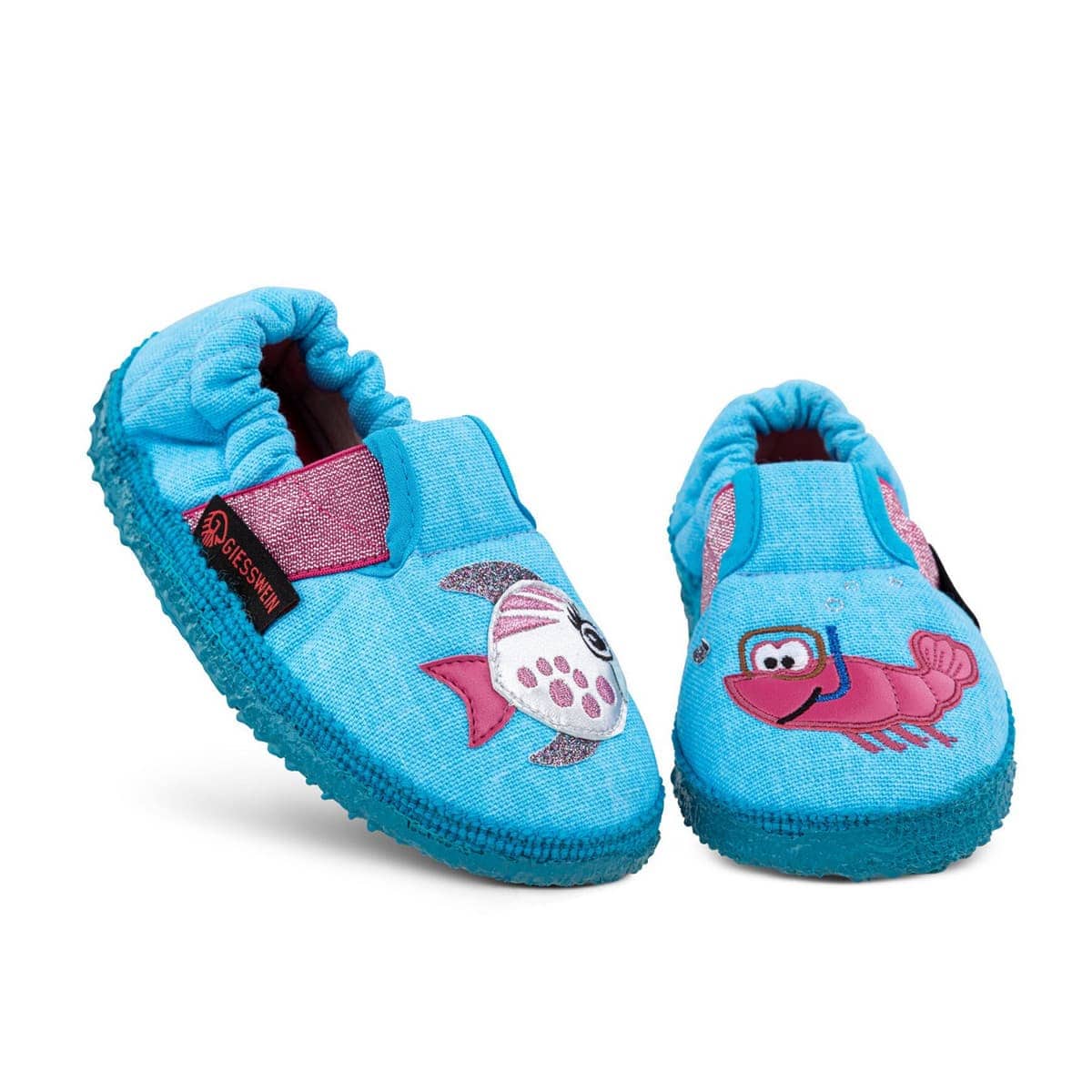 GIESSWEIN | children's slippers model Atterwasch with fish motif in cotton