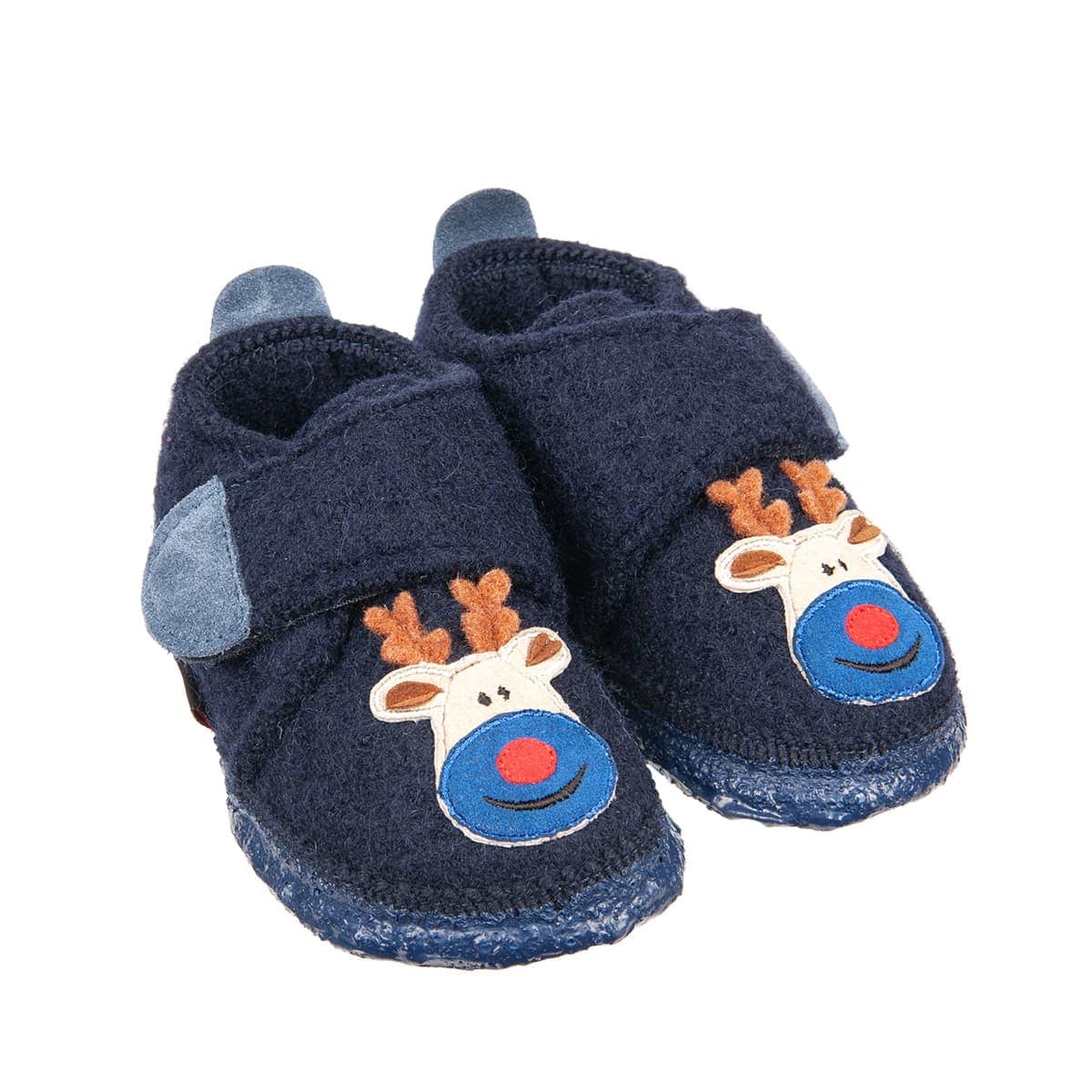 GIESSWEIN | children's slippers model Unteregg made of 100% virgin wool with Velcro fastener