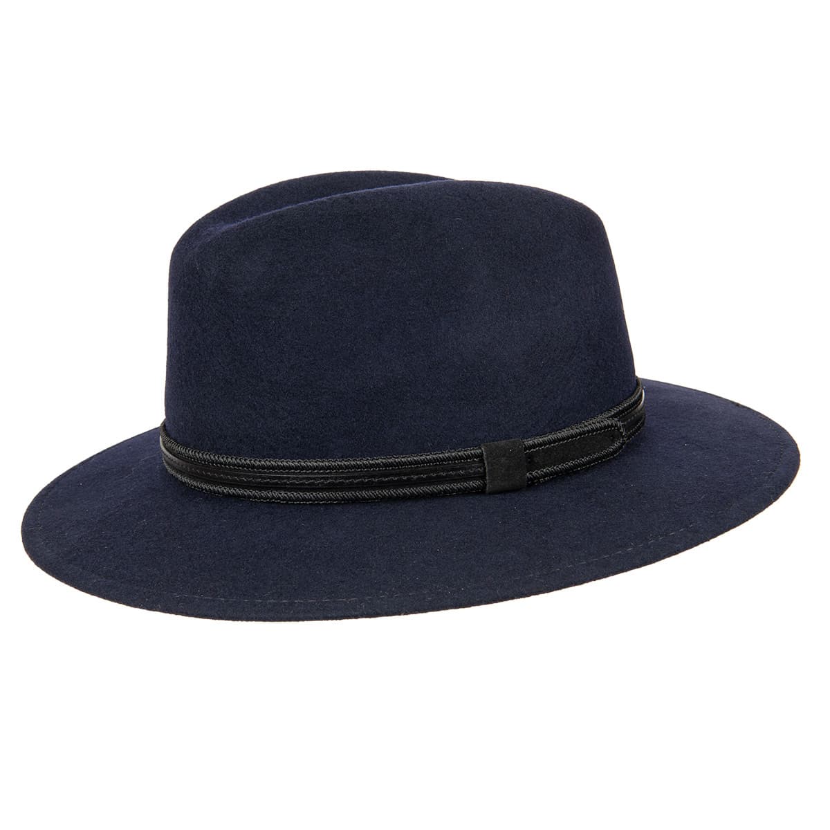 HUTTER | Blue felt hat with ribbon