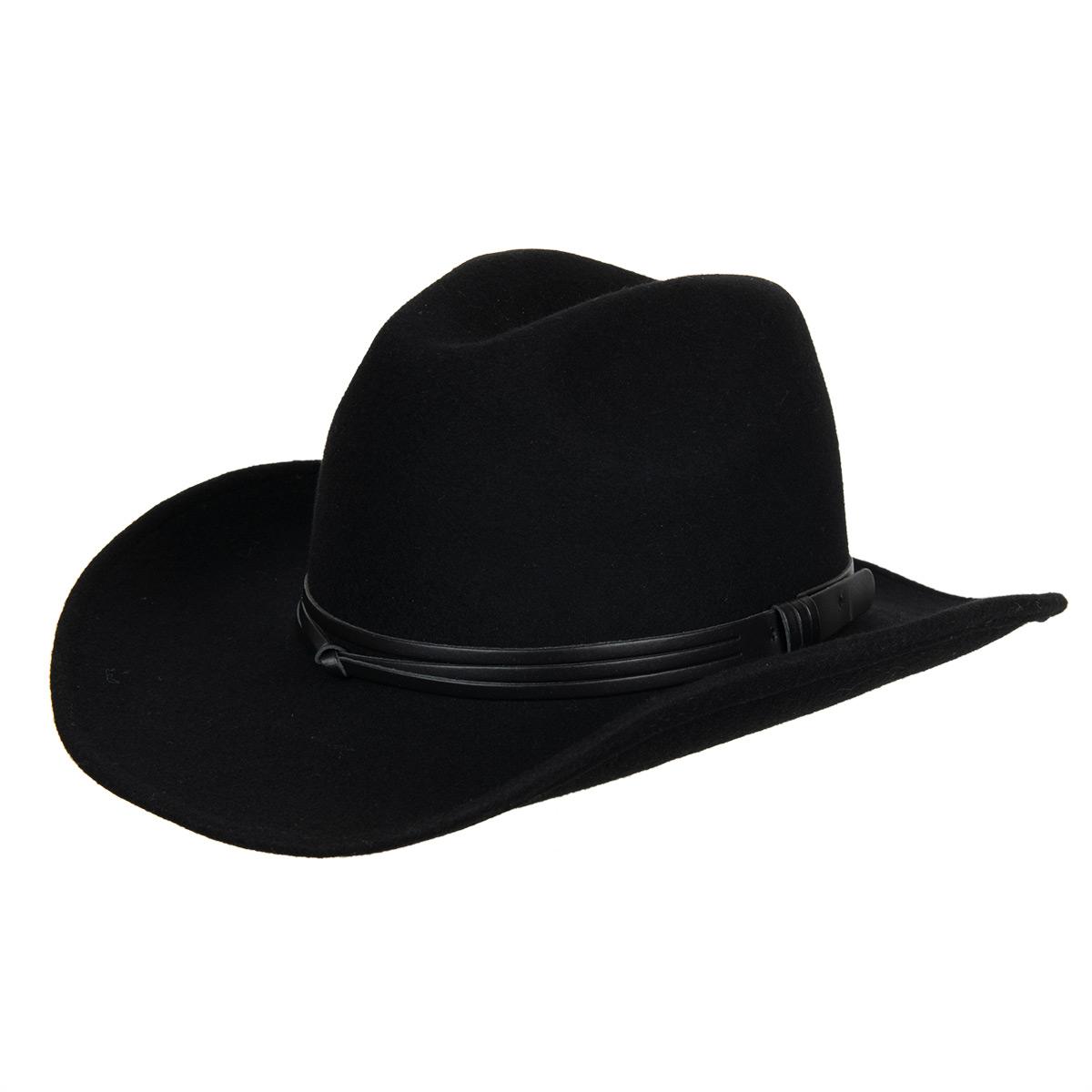 HUTTER | Herren Wollfilz Westernhut Cowboyhut mit schmaler dezenter Garnitur
