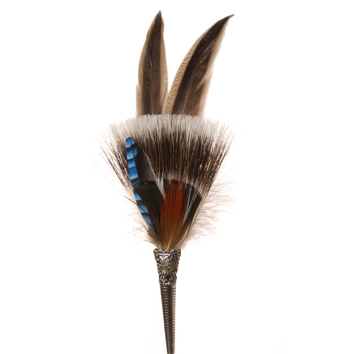 Hat accessories with duck -, jay- and pheasant feathers