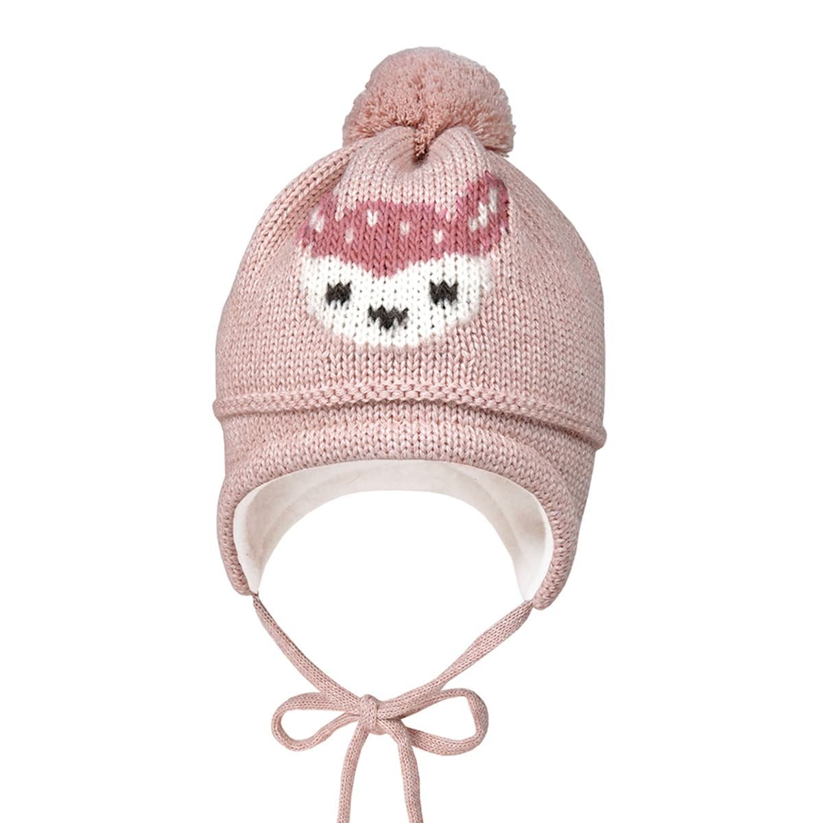 Maximo Mädchen Mütze Mit Pompon - Gestreifte Strickmütze Made In Germany