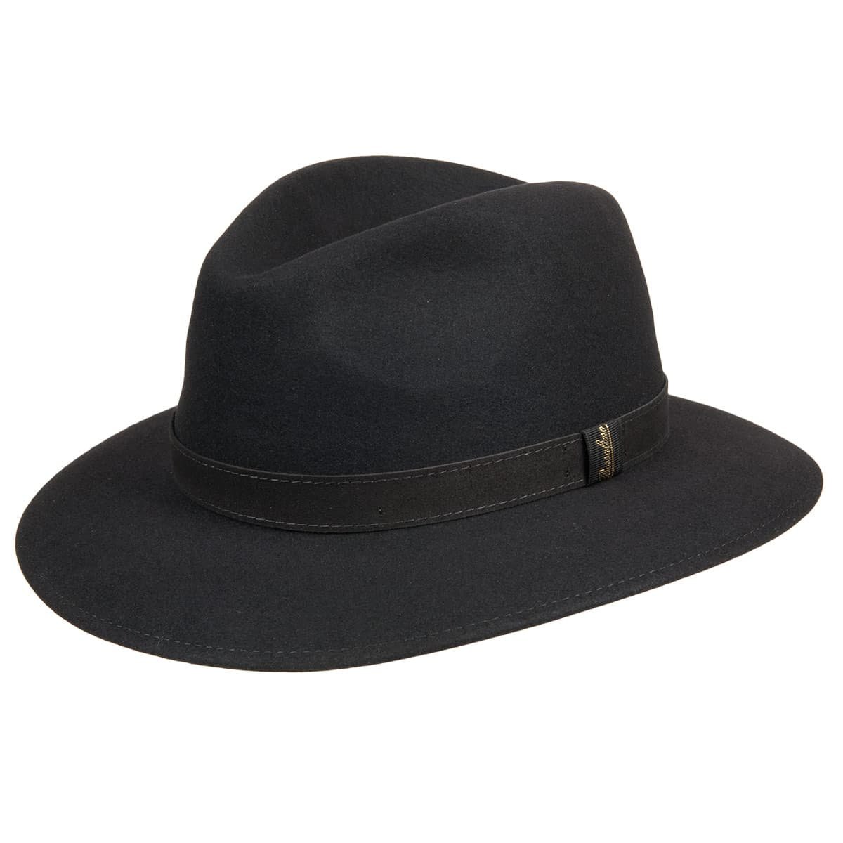 Men' hat by Borsalino Traveller of fur felt with a sporty leather strap set