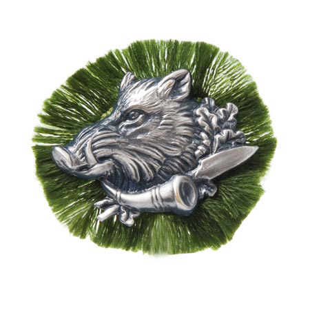 Ruffle badge with wild boar motif
