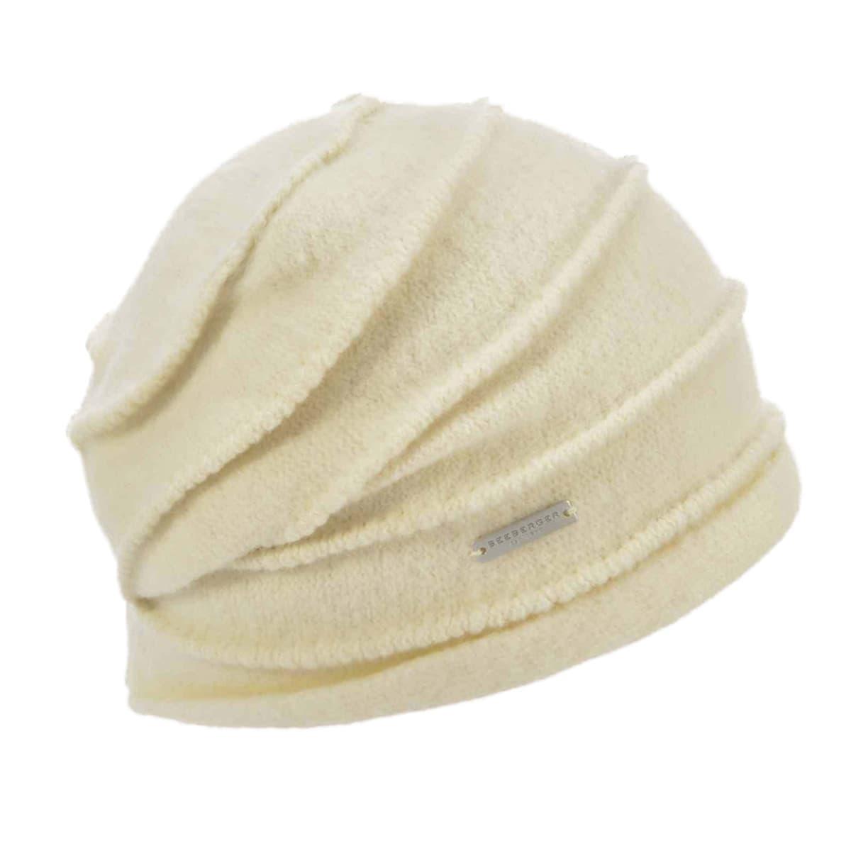 Seeberger Boiled Wool Slouchy Single Pleat Hat With Fur Pom Charcoal 11 main image 0