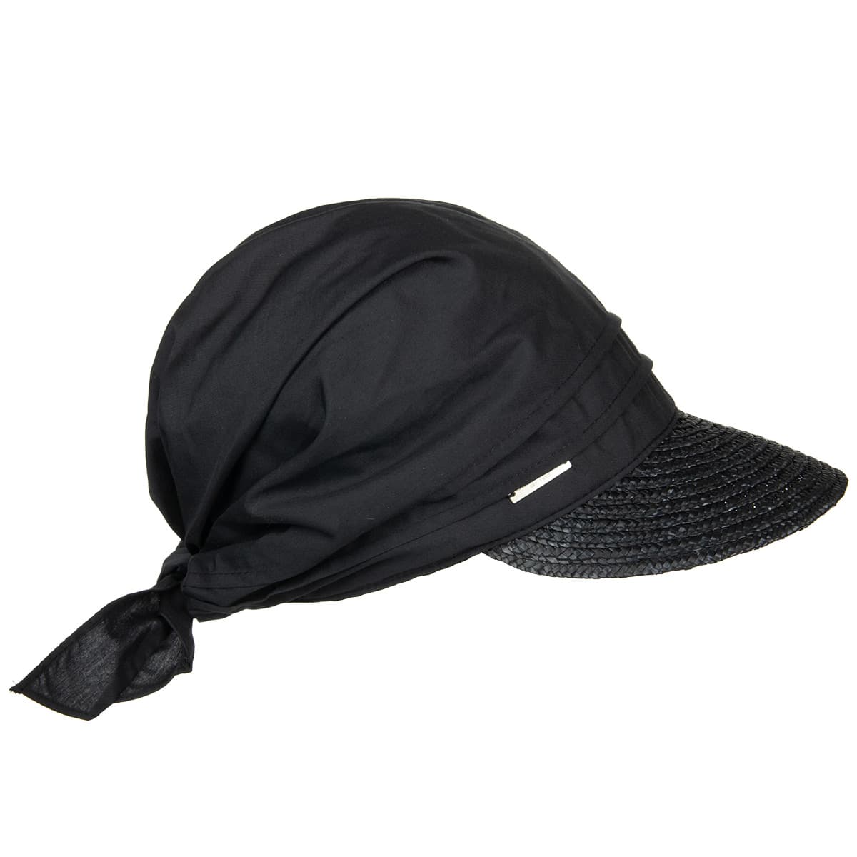 SEEBERGER | Ladies' straw cap with straw trim and a fabric head for a stylish peaked cap