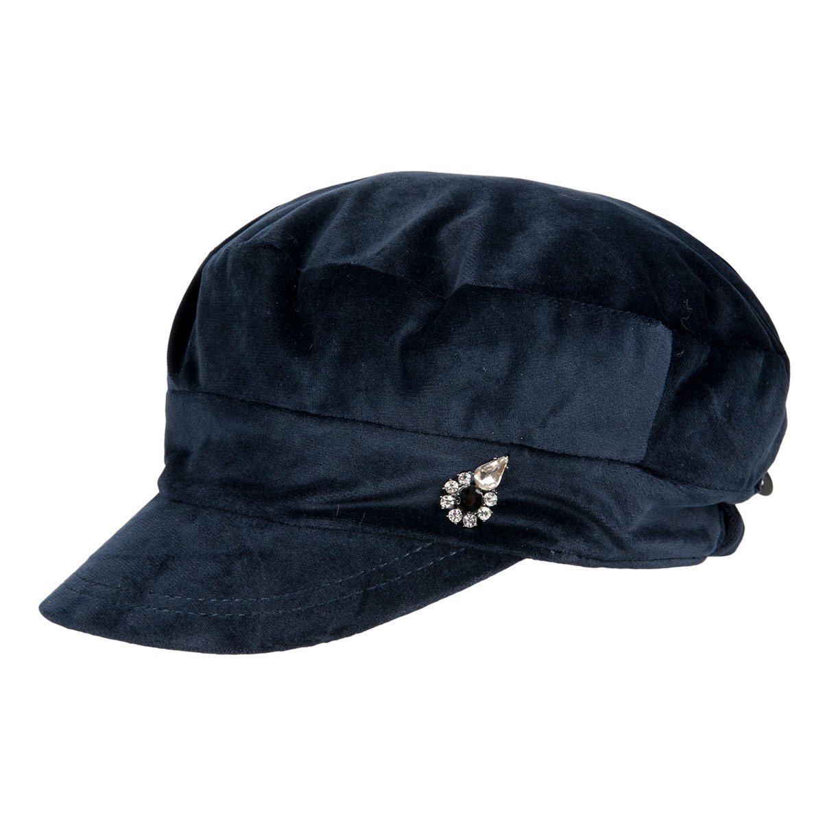 Hüte, Military Handschuhe, Mützen, Applikation mit Schirm SEEBERGER Velvet --> Mütze | - Strass Hutstuebele Schals