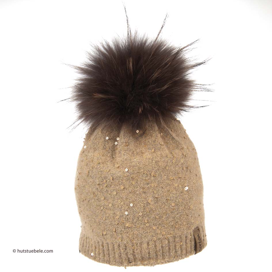 Set Cappello E Sciarpa Con Pon Pon In Vera Pelliccia - Unisex Invernale - Regalo Natale Ideale