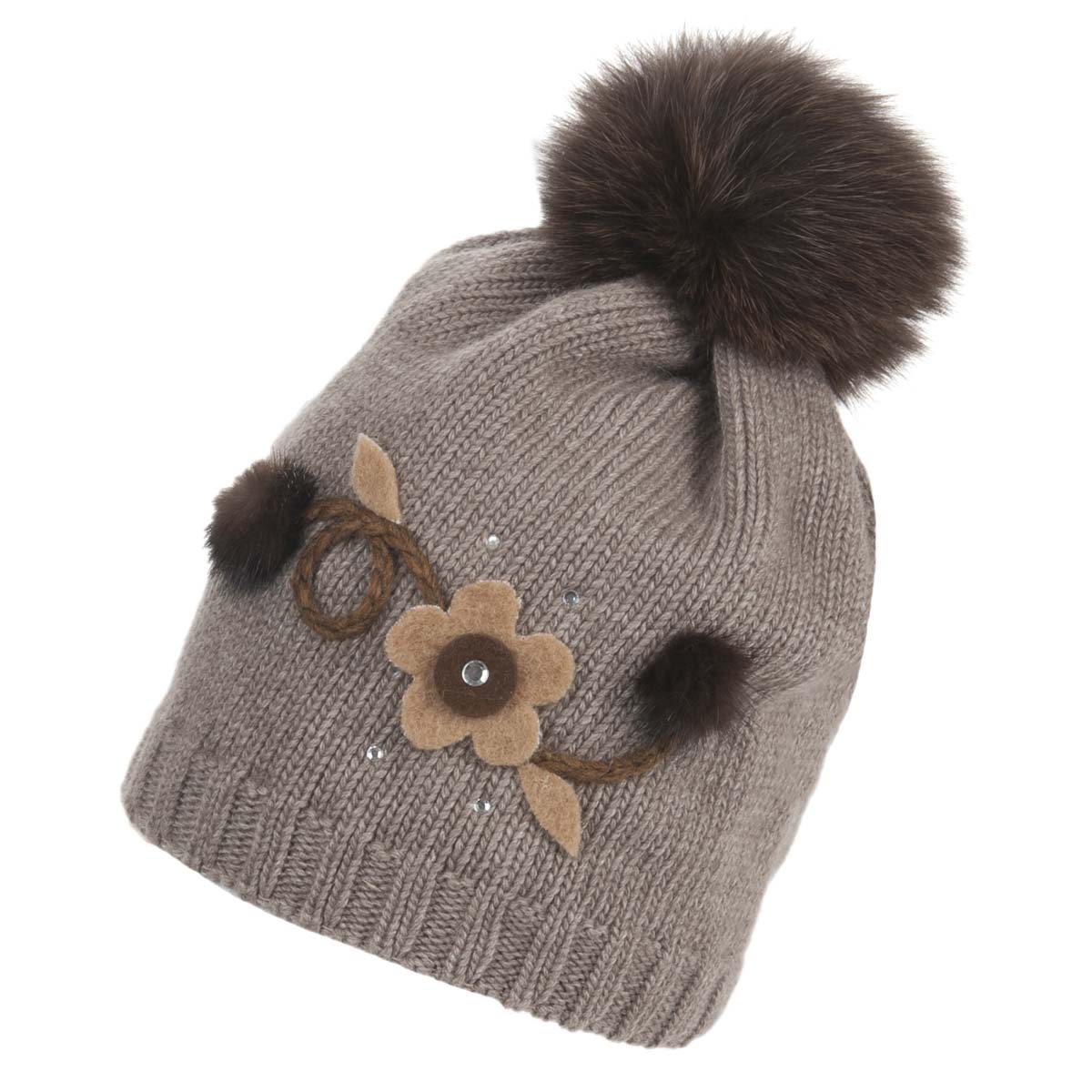 womans wooly pompon cap with cashmere --> Online Hatshop for hats, caps ...